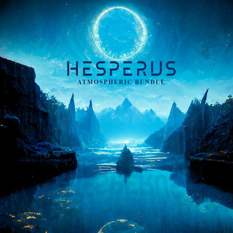 Hesperus cover — a pale blue ring of light over still water between dark cliffs